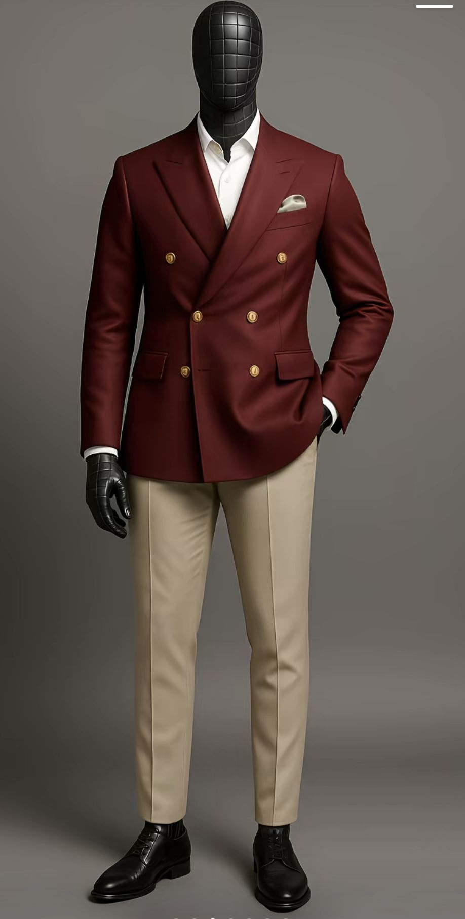 Ensemble Blazer Bordeaux et Pantalon Crème