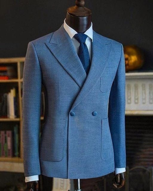 Blazer Texturé Bleu Ciel